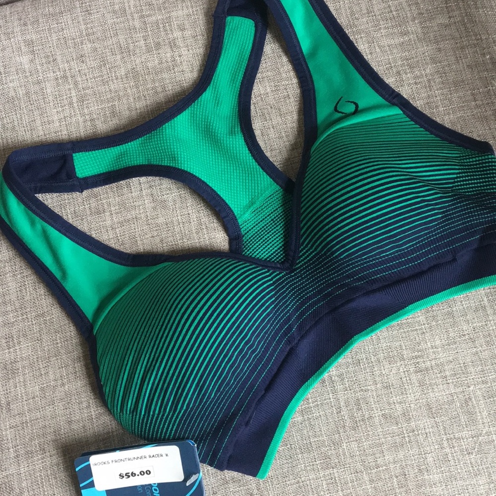 NWT- Brooks Front Runner Racer Bra- Sports Bra